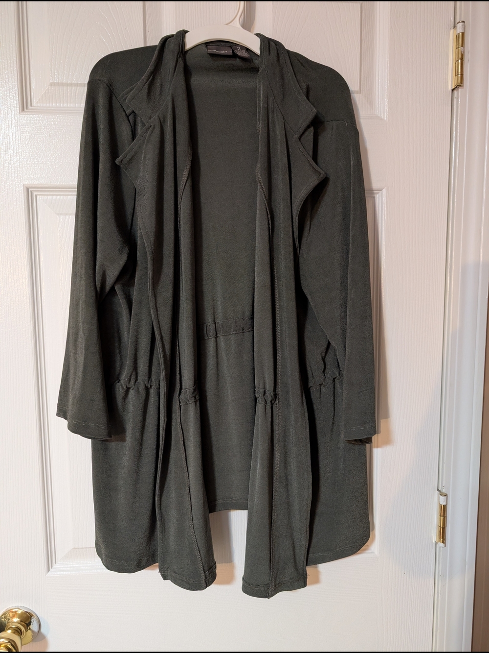 Chico's Olive Green Open-Front Cardigan